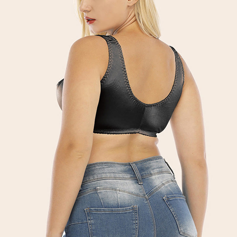 Soutiens-gorge sans armatures confortables à boucle avant grande taille