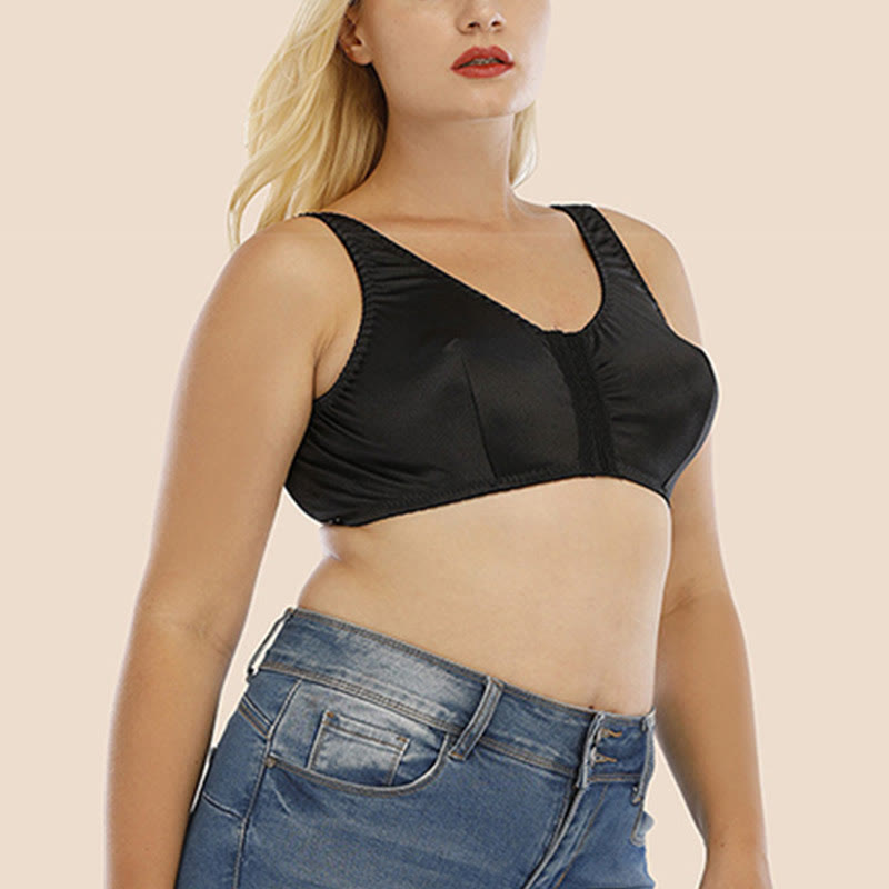 Soutiens-gorge sans armatures confortables à boucle avant grande taille
