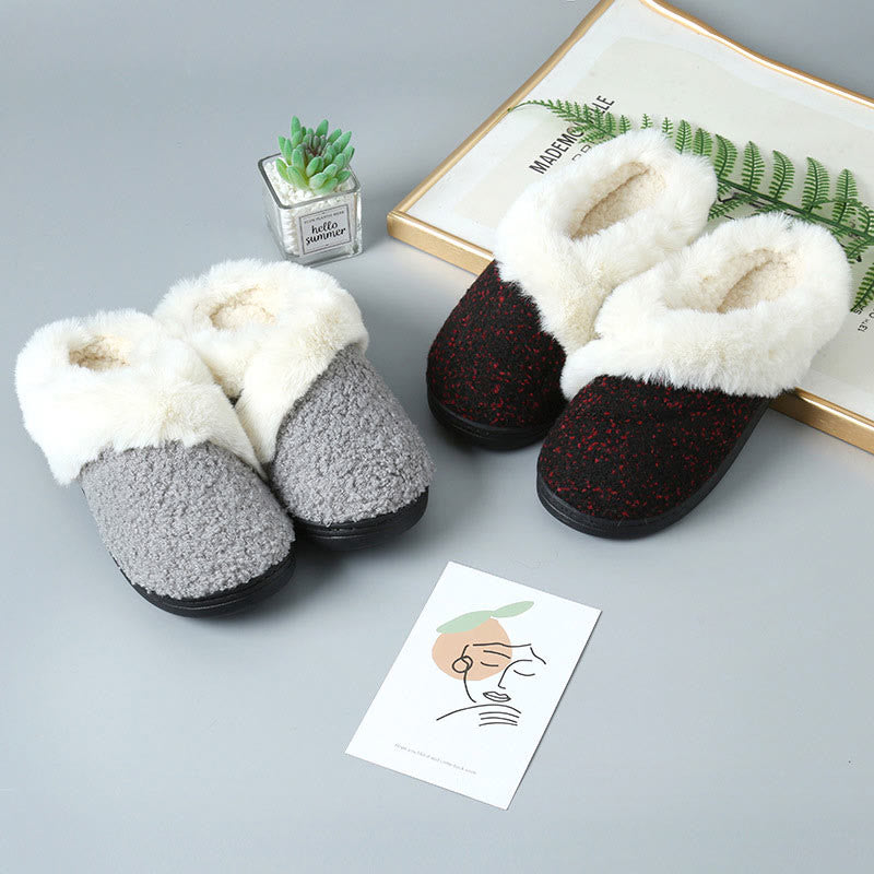 Chaussons de chambre doublés de fourrure grande taille