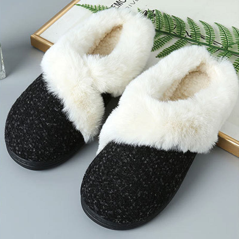 Chaussons de chambre doublés de fourrure grande taille
