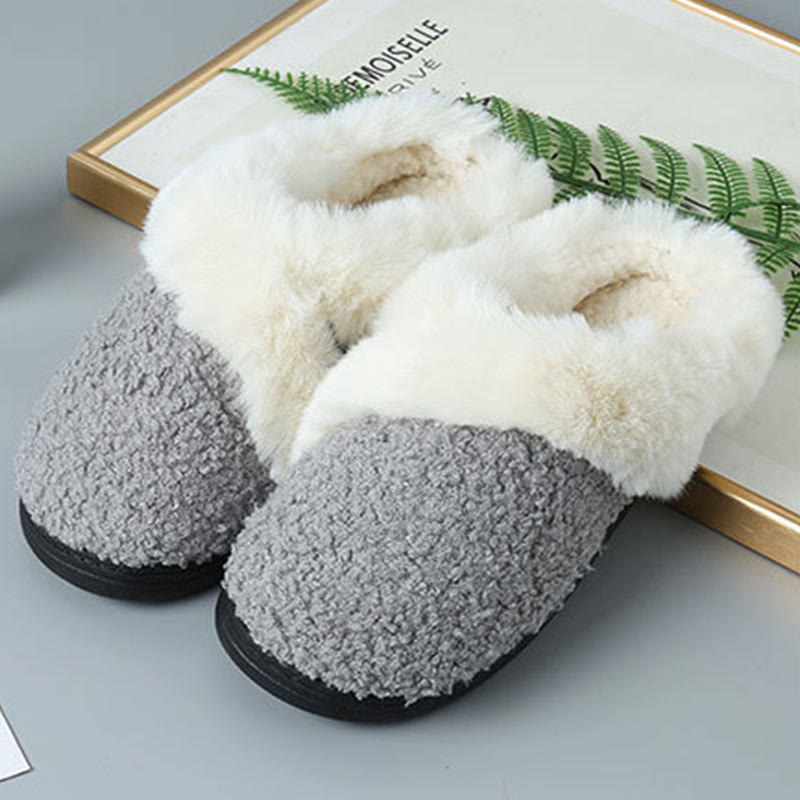 Chaussons de chambre doublés de fourrure grande taille