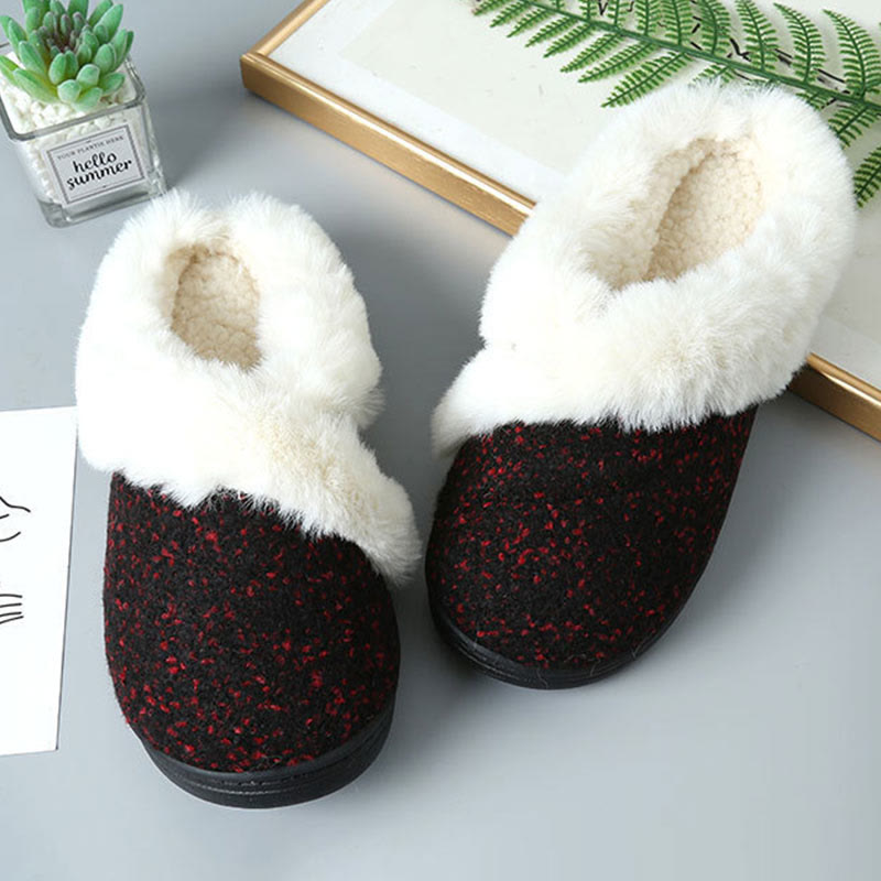 Chaussons de chambre doublés de fourrure grande taille