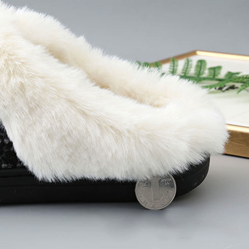 Chaussons de chambre doublés de fourrure grande taille