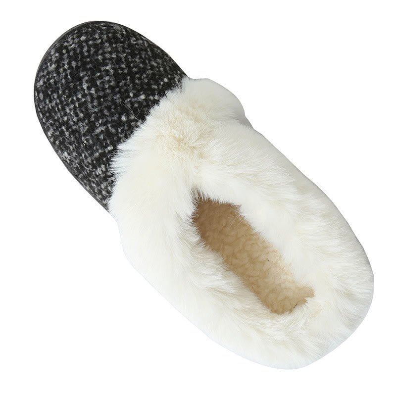Chaussons de chambre doublés de fourrure grande taille