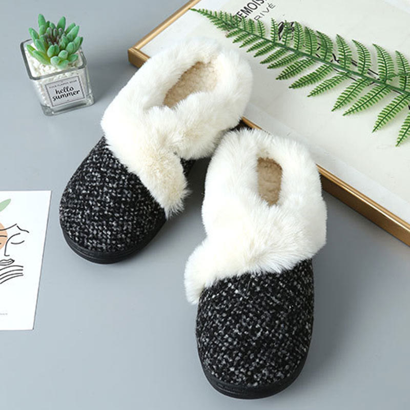 Chaussons de chambre doublés de fourrure grande taille
