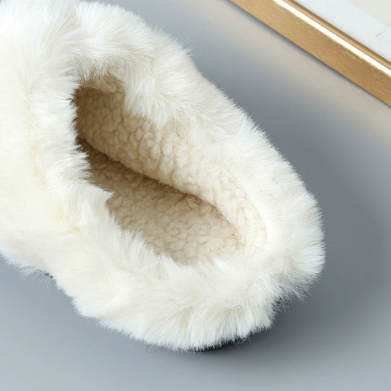 Chaussons de chambre doublés de fourrure grande taille