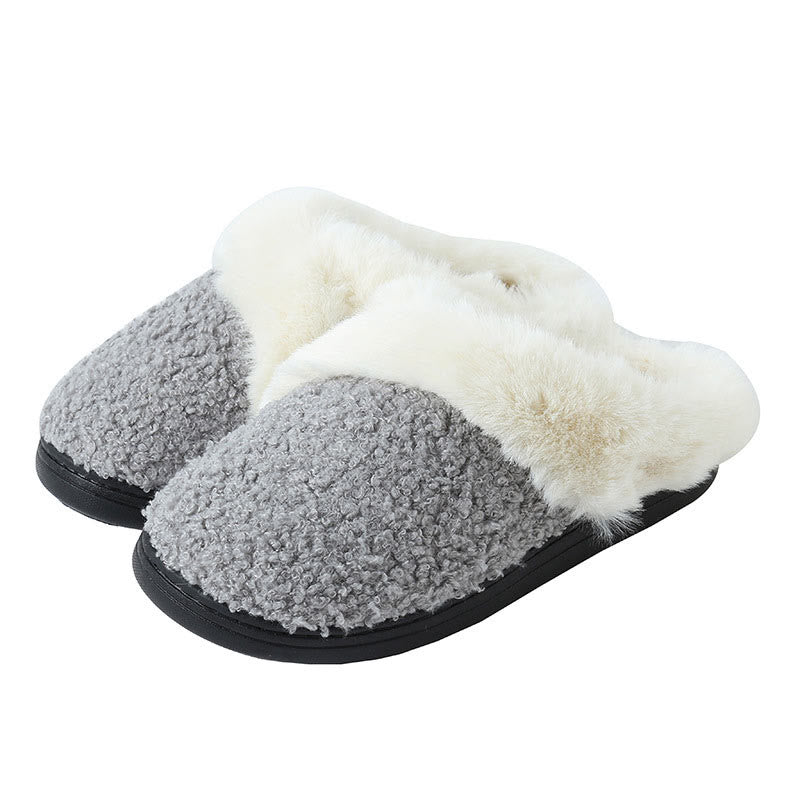 Chaussons de chambre doublés de fourrure grande taille