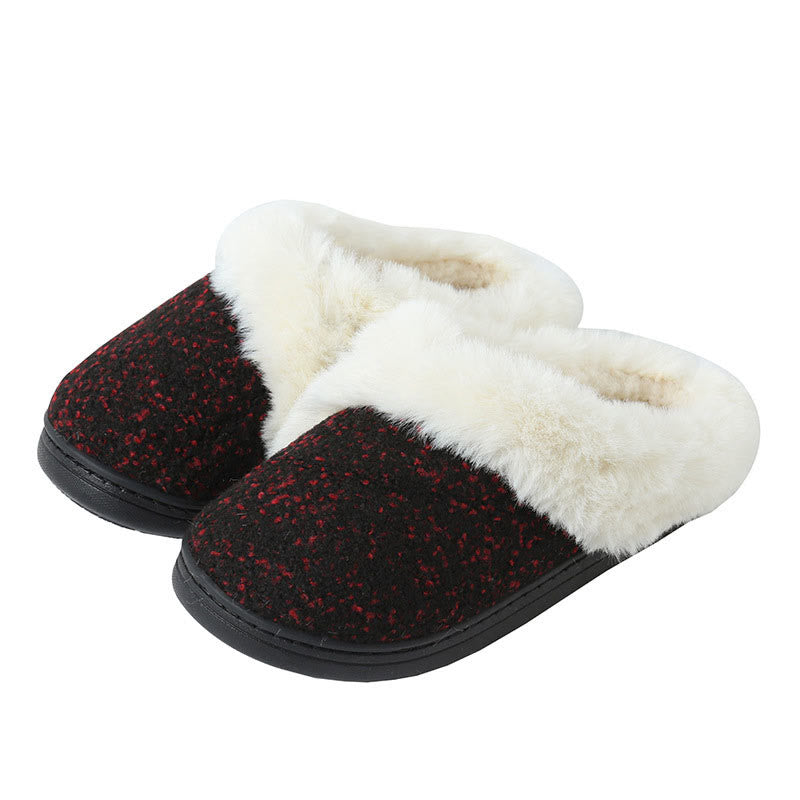 Chaussons de chambre doublés de fourrure grande taille
