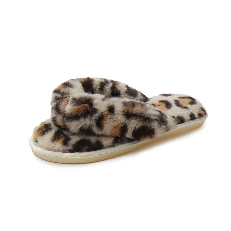 Chaussons imprimés léopard grande taille