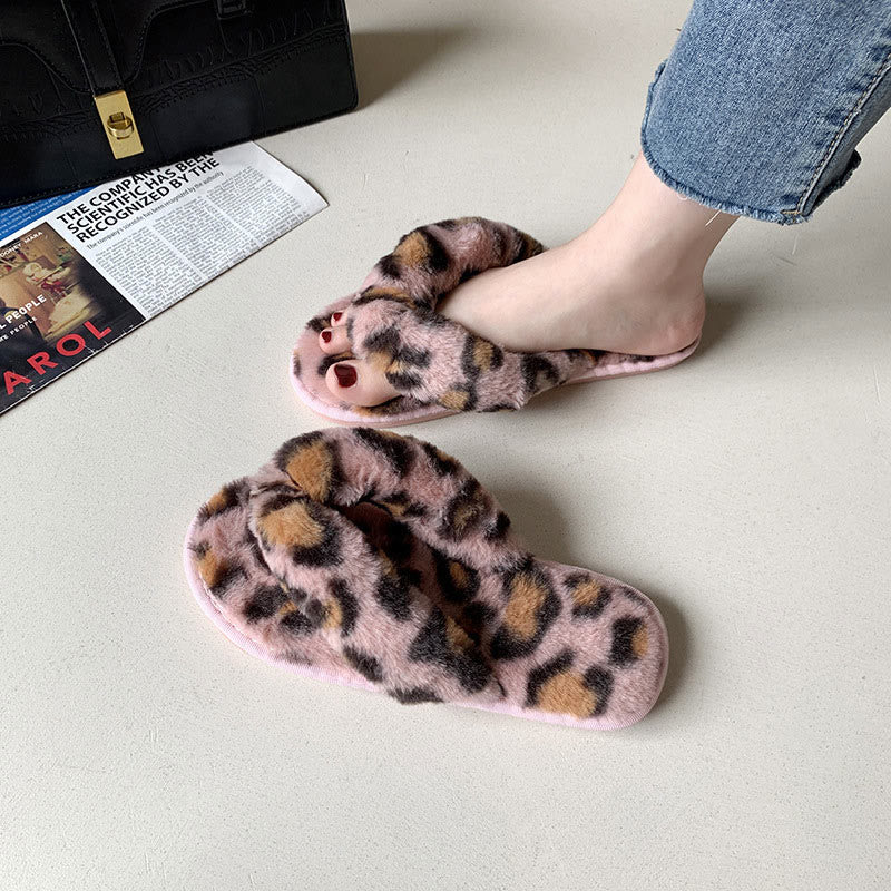 Chaussons imprimés léopard grande taille