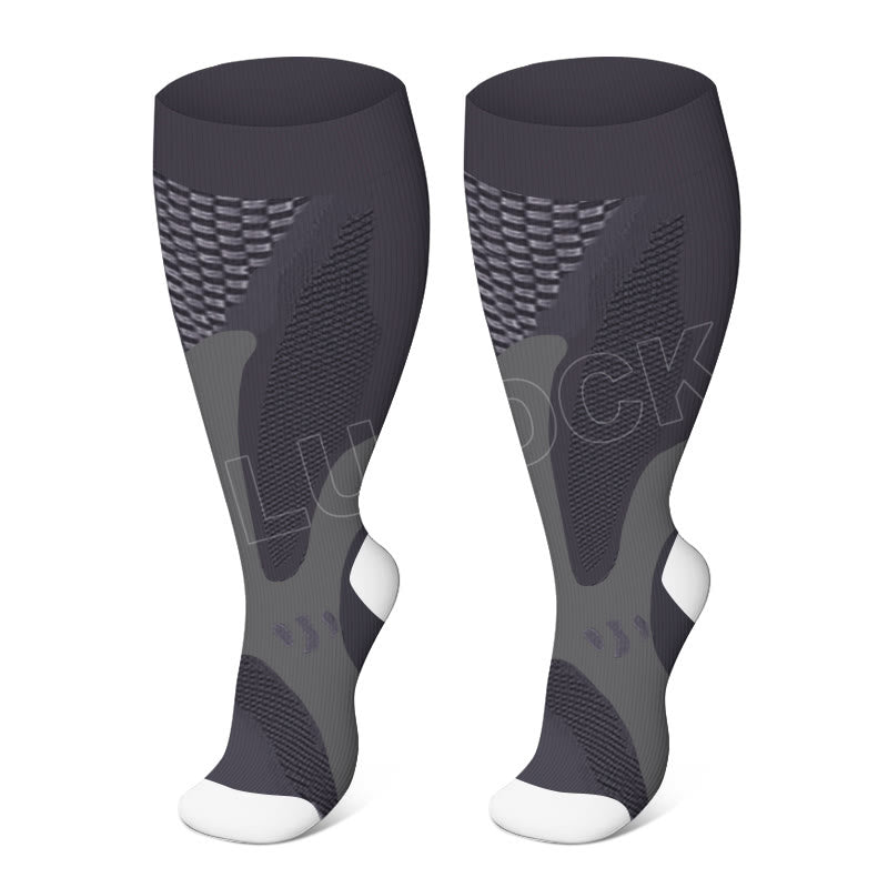 Chaussettes de compression Plusock Sport Grande Taille Couleur Vin 2XL- 7XL (3 paires) - Gris - 7XL - image 5