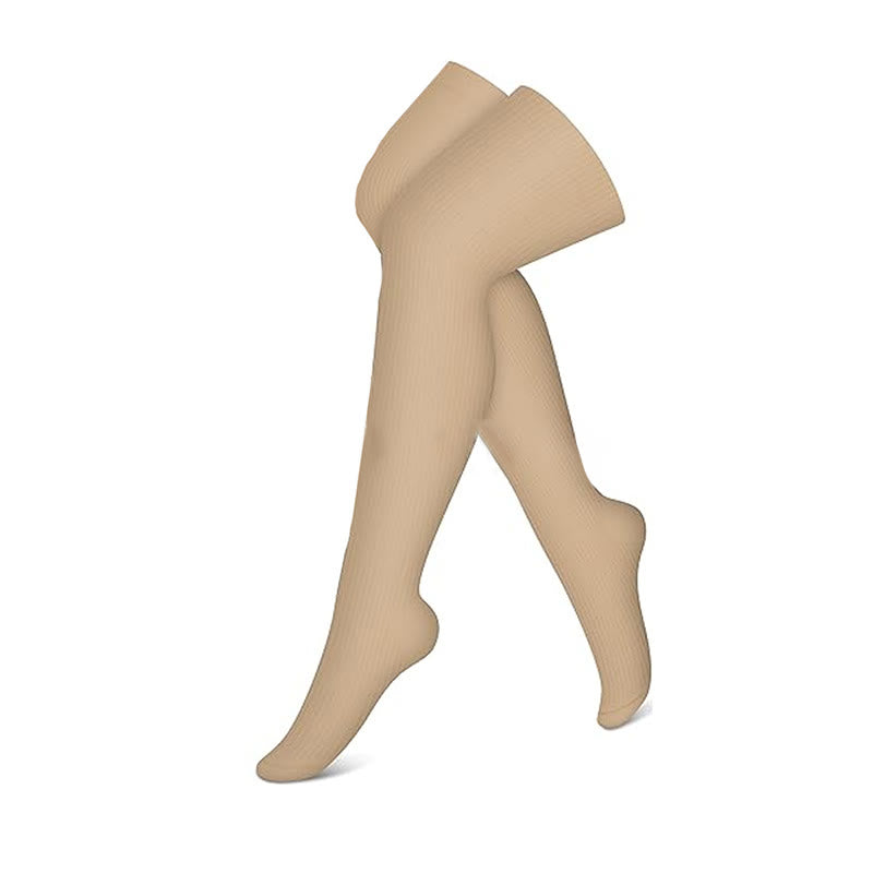 Chaussettes de compression hautes noires et blanches nude (3 paires)