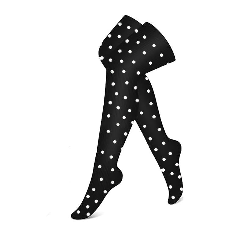 Chaussettes de compression classiques noires (3 paires) - Pois - S/M - image 9