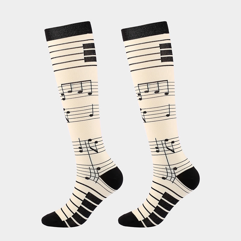 Chaussettes de compression grande taille à motifs variés (6 paires)