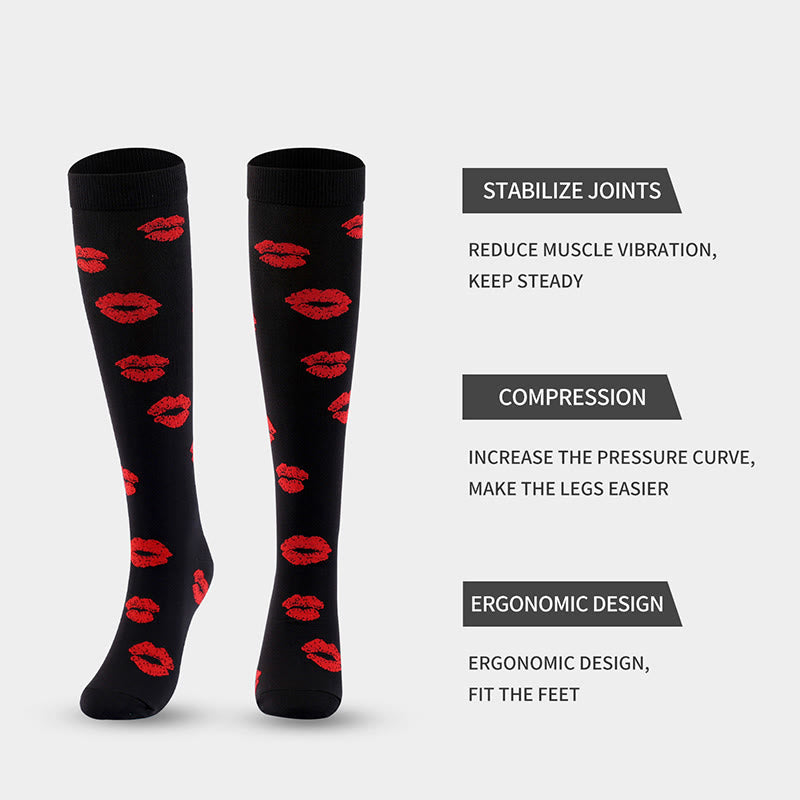 Chaussettes de compression grande taille à motifs variés (6 paires)