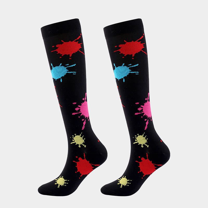 Chaussettes de compression grande taille à motifs variés (6 paires)