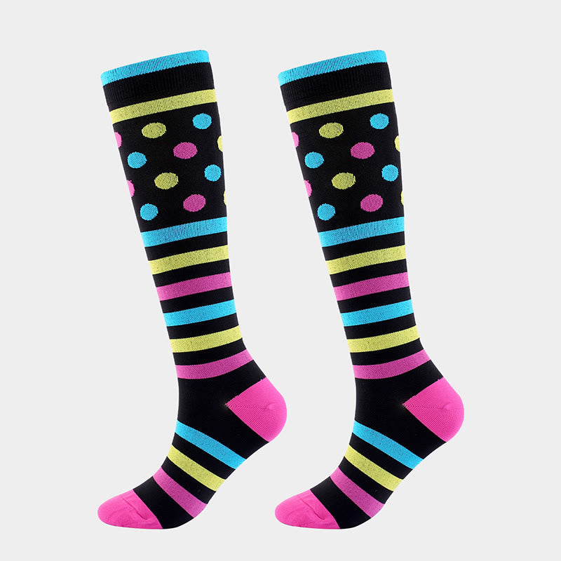 Chaussettes de compression grande taille à motifs variés (6 paires)