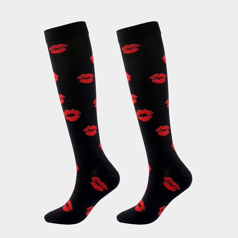Chaussettes de compression grande taille à motifs variés (6 paires)