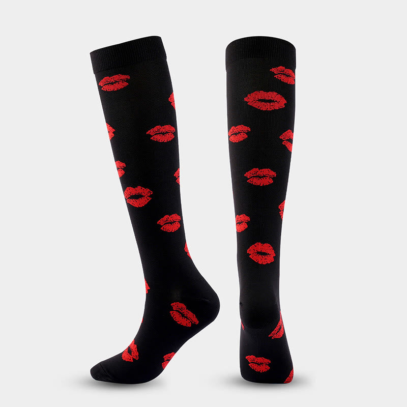 Chaussettes de compression grande taille à motifs variés (6 paires)
