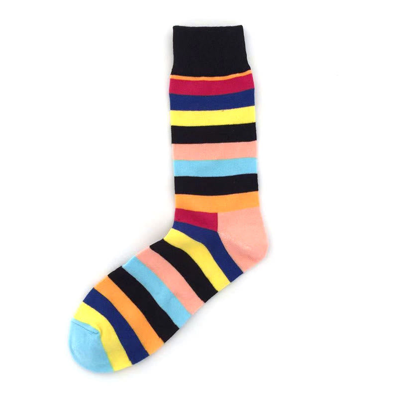 Chaussettes courtes à rayures colorées grande taille (5 paires)