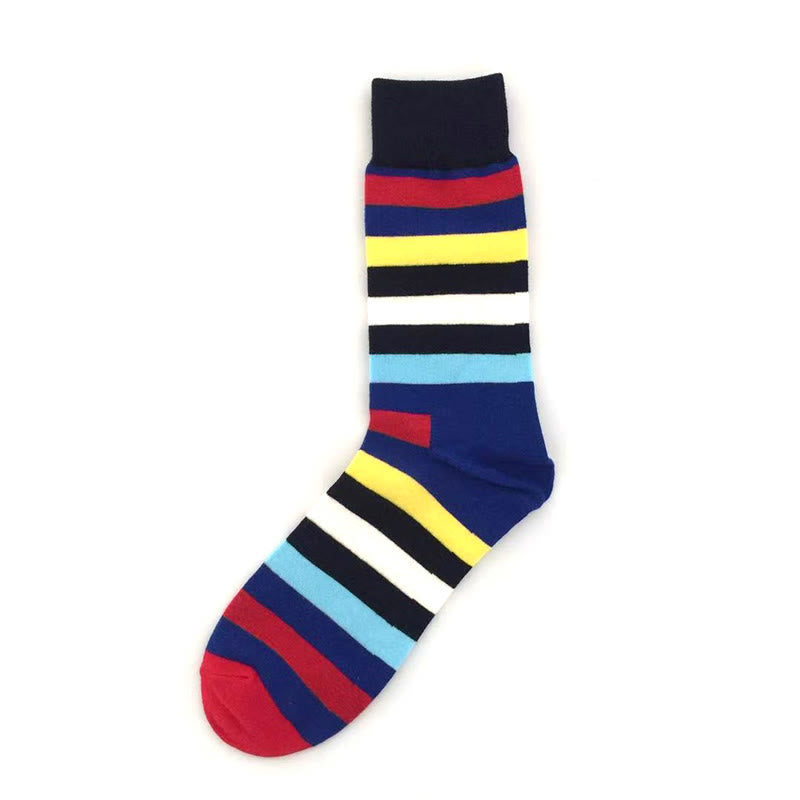 Chaussettes courtes à rayures colorées grande taille (5 paires)