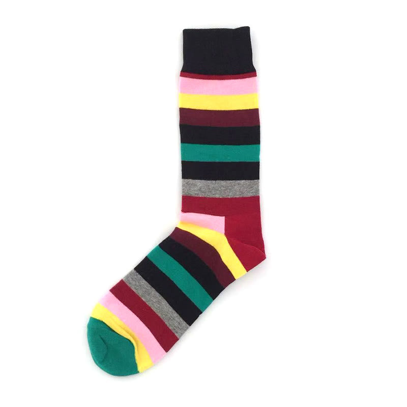 Chaussettes courtes à rayures colorées grande taille (5 paires)