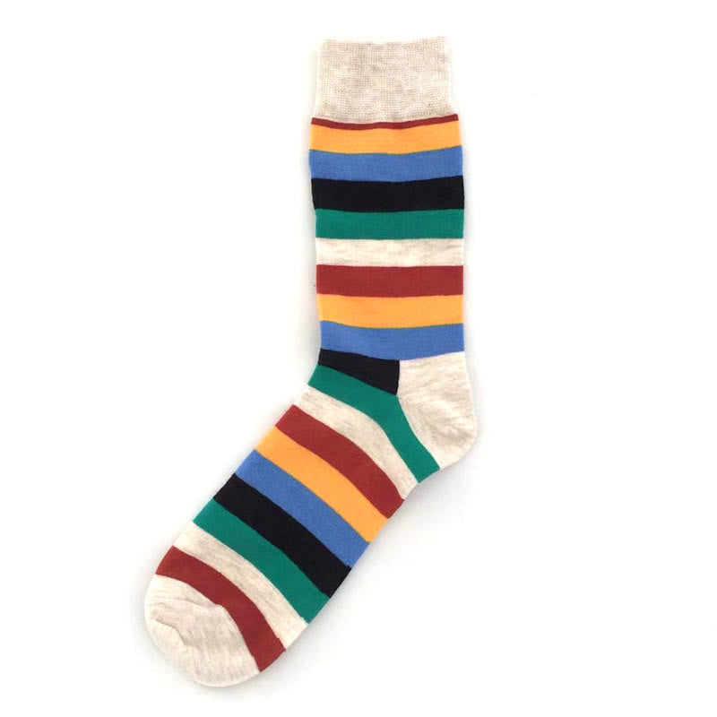 Chaussettes courtes à rayures colorées grande taille (5 paires)