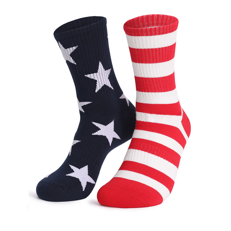 Chaussettes longues à imprimé drapeau américain (4 paires)