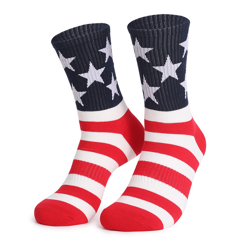 Chaussettes longues à imprimé drapeau américain (4 paires)
