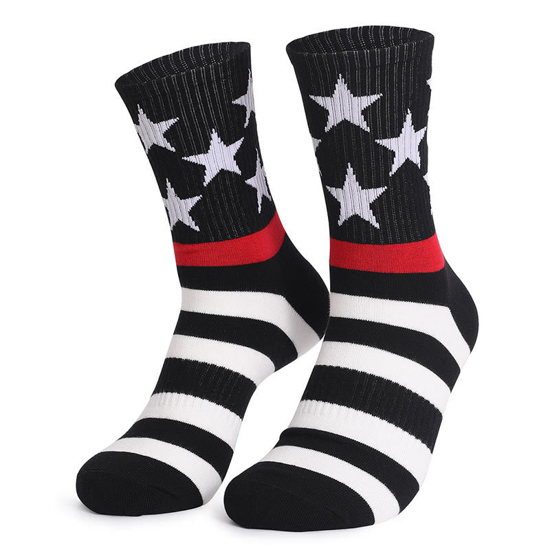 Chaussettes longues à imprimé drapeau américain (4 paires)