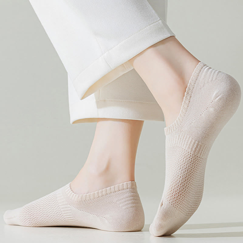 Chaussettes d'été invisibles en maille grande taille (5 paires)