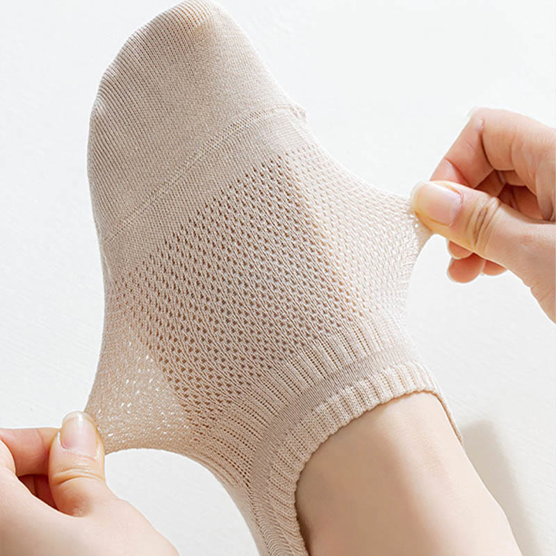 Chaussettes d'été invisibles en maille grande taille (5 paires)