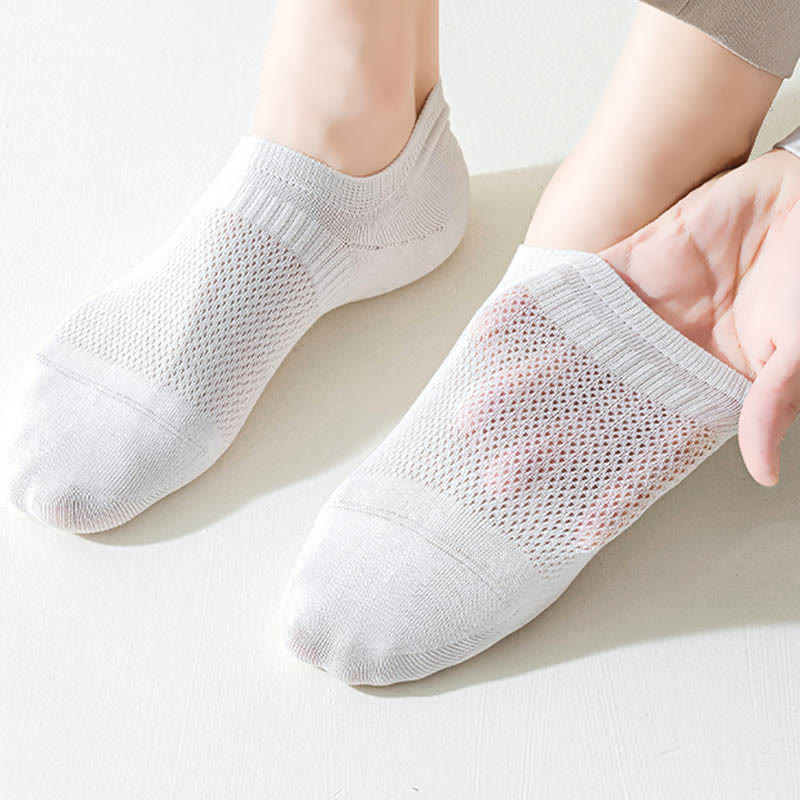 Chaussettes d'été invisibles en maille grande taille (5 paires)