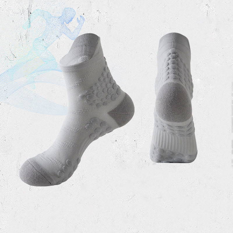 Chaussettes de compression antidérapantes à pois grande taille (5 paires) - Gris - EU38-44 (US5-10) - image 5