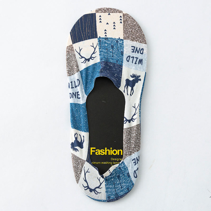 Chaussettes invisibles à imprimé animal grande taille (5 paires)
