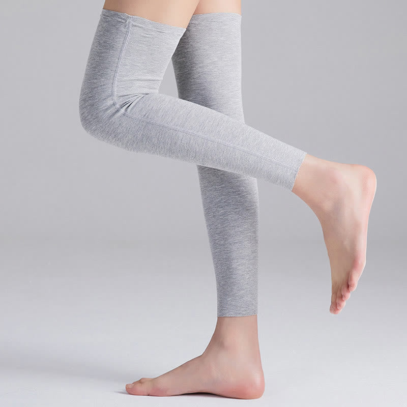 Manchons de compression respirants en modal de couleur unie pour cuisses - Gris clair - XL - image 6