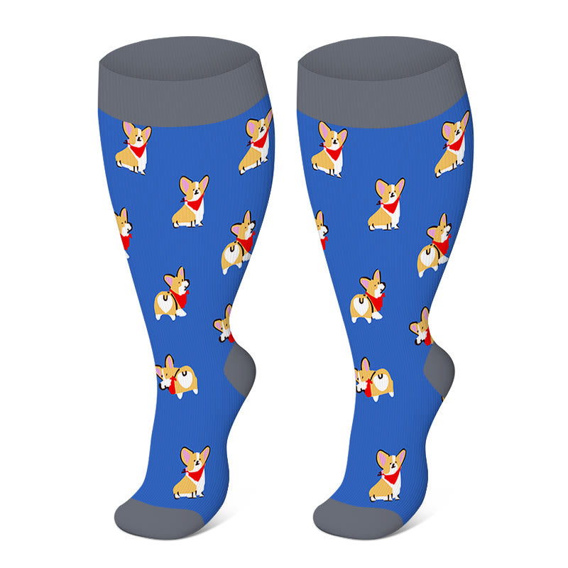 Chaussettes de compression à motifs colorés grande taille 2XL-4XL - image 7