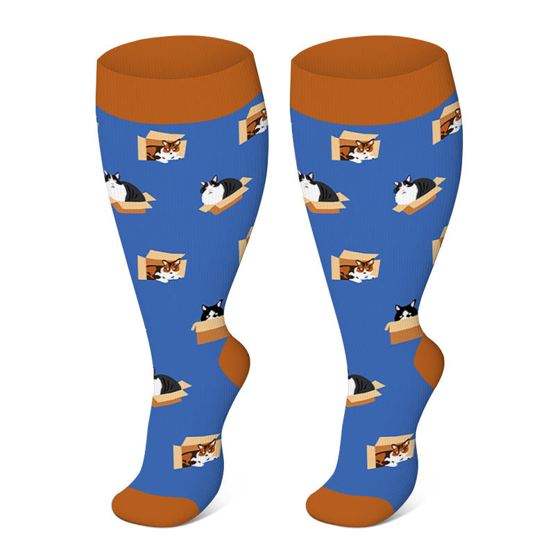 Chaussettes de compression à motifs colorés grande taille 2XL-4XL - image 6