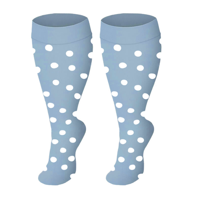Chaussettes de compression de couleur unie grande taille 2XL-4XL