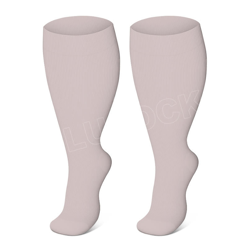 Chaussettes de compression violettes, marron et bleues grande taille