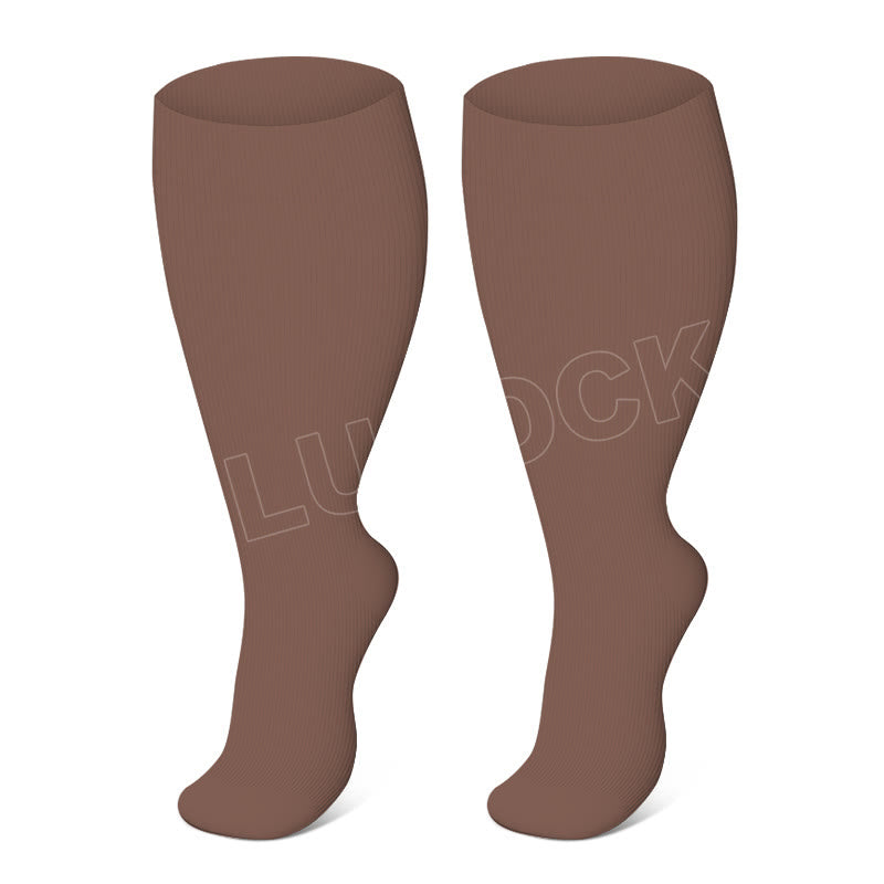 Chaussettes de compression violettes, marron et bleues grande taille