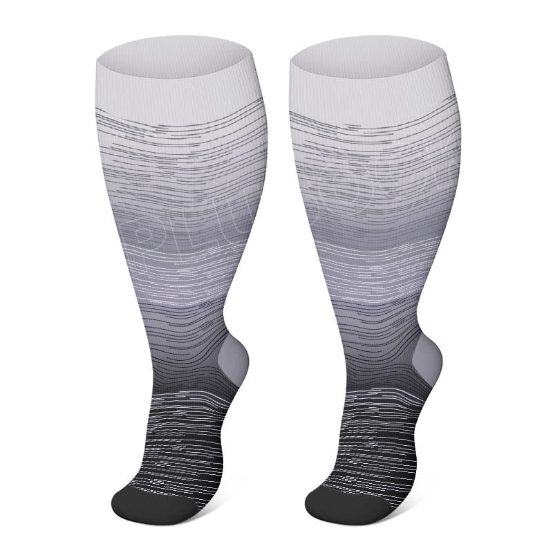 Chaussettes de compression violettes, marron et bleues grande taille