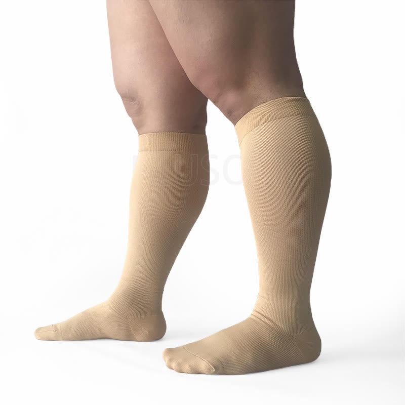 Chaussettes de compression couleur pure grande taille 2XL-7XL