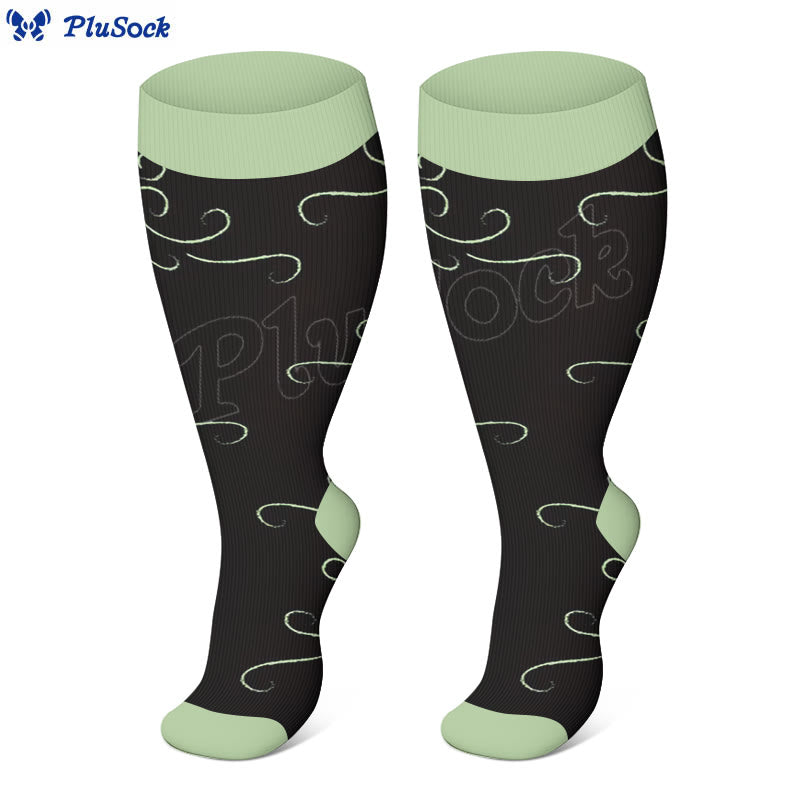 Chaussettes de compression à rayures et cœurs étoiles grande taille