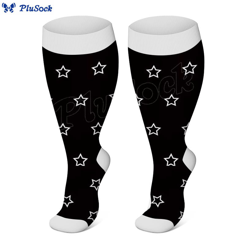 Chaussettes de compression grande taille en forme de cœur et d'étoile