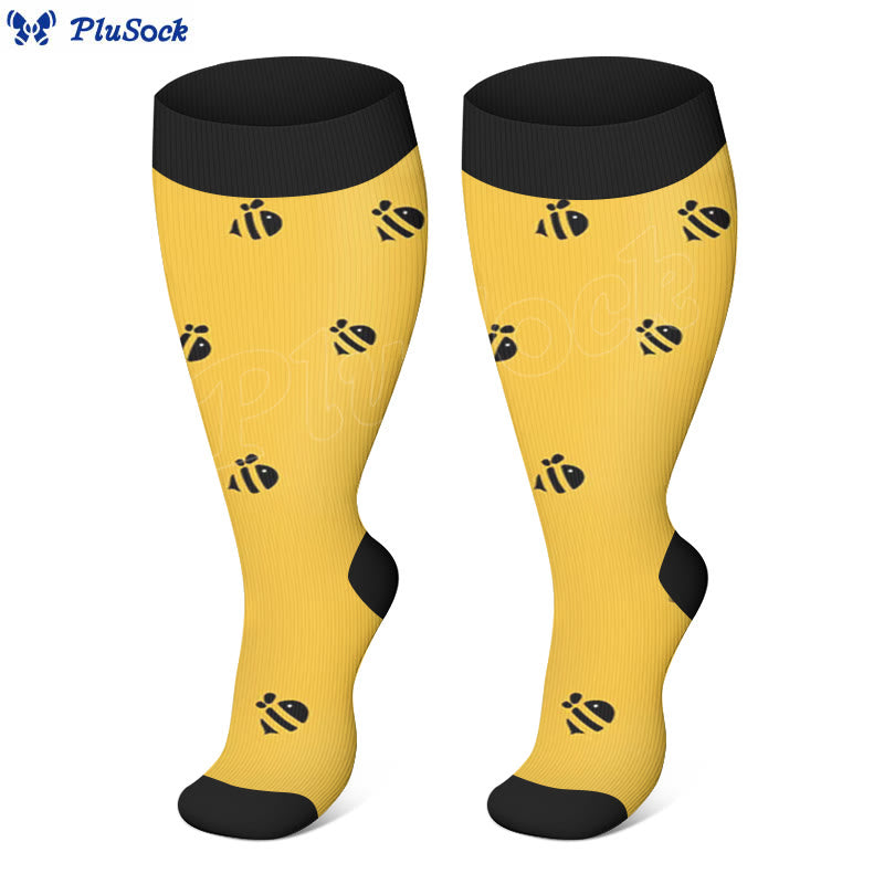 Chaussettes de compression Bee grande taille (3 paires) - Jaune - 4XL - image 4