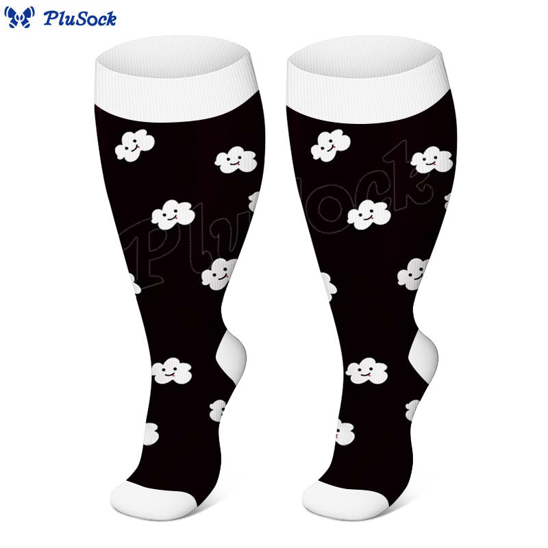 Chaussettes de compression Smiley Cloud grande taille (3 paires)