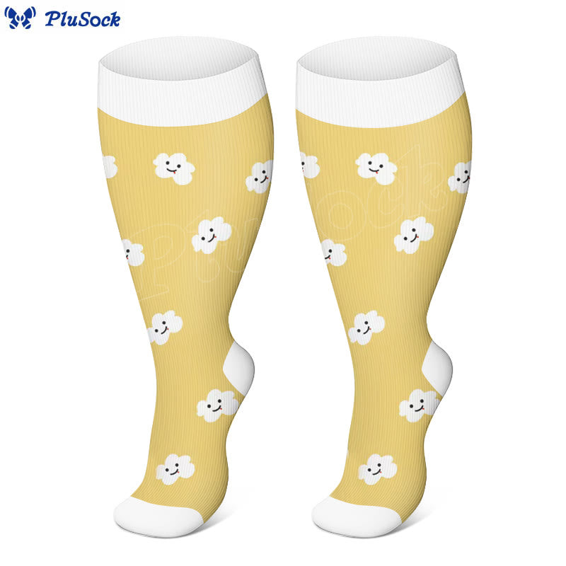 Chaussettes de compression Smiley Cloud grande taille (3 paires)