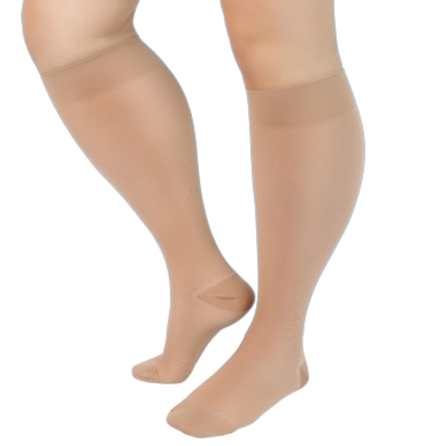 Chaussettes de compression transparentes grande taille - Nu - 2XL - image 10