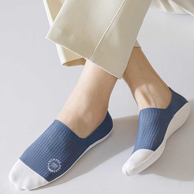 Chaussettes invisibles en soie glacée gaufrée grande taille (6 paires)